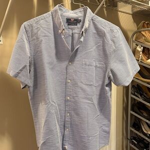 Vineyard Vines Men's Slim Fit Murray Light Blue and White Striped Shirt